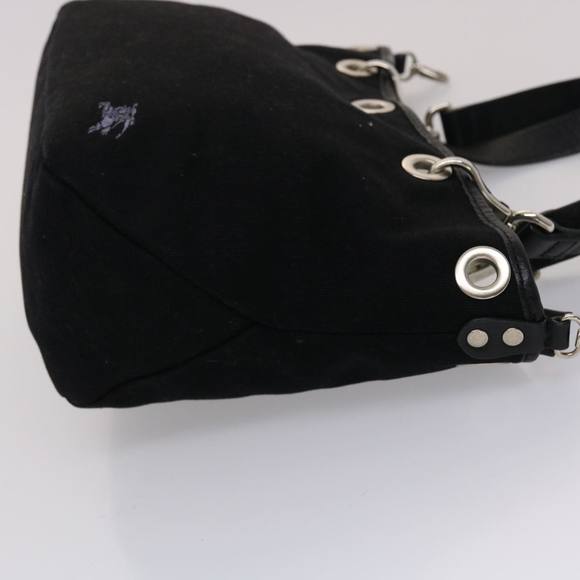BURBERRY Blue Label Hand Bag Canvas 2way Black Auth ki3052 - Picture 4 of 16